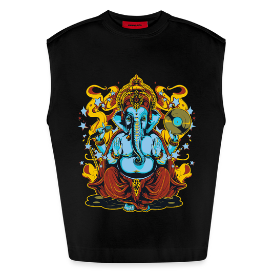 Heavyweight oversized organic tanktop made in EU Mannen - SOLID BLACK