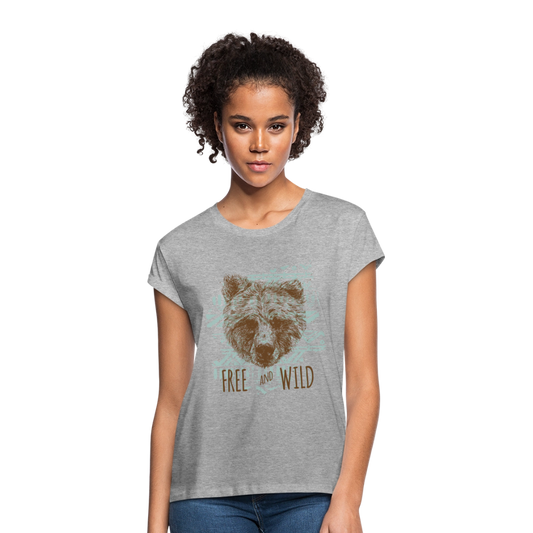 Vrouwen oversize T-shirt - grijs gemêleerd