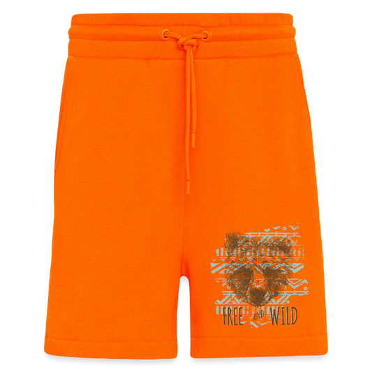 Organic relaxed shorts made in EU - SUNSET ORANGE