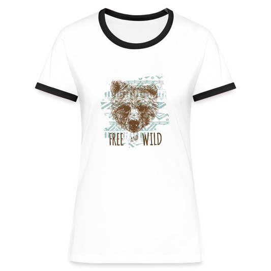 Vrouwen contrastshirt - wit/zwart