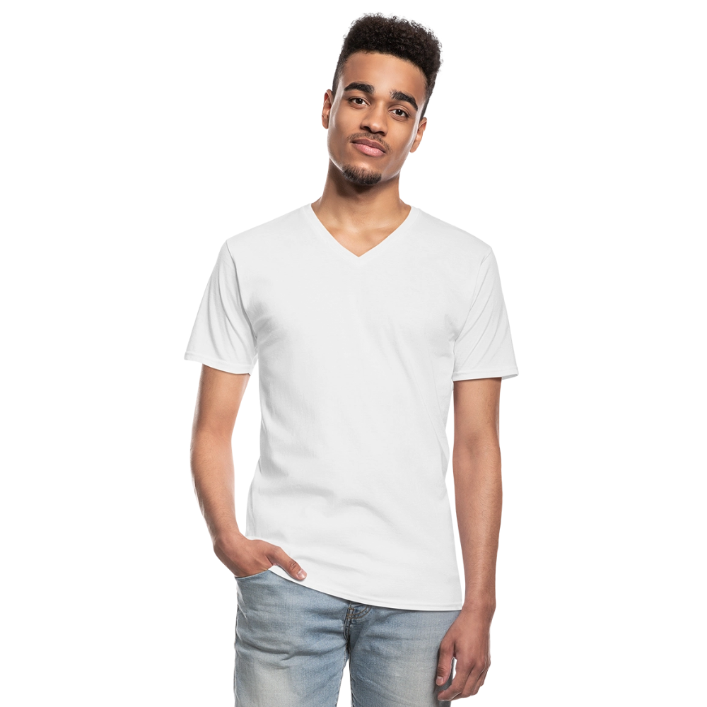 Klassiek mannen T-shirt met V-hals - wit