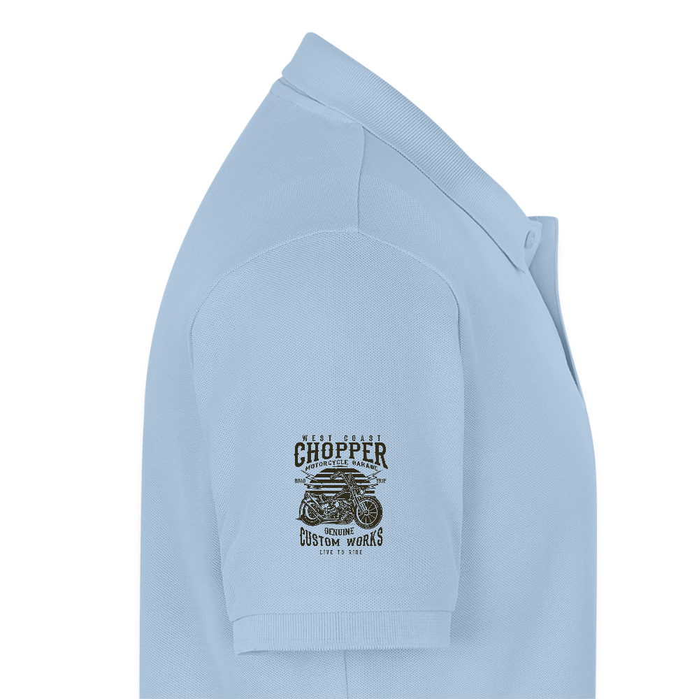 Mannen Premium Bio Poloshirt - lichtblauw