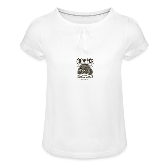 Meisjes-T-shirt met plooien - wit