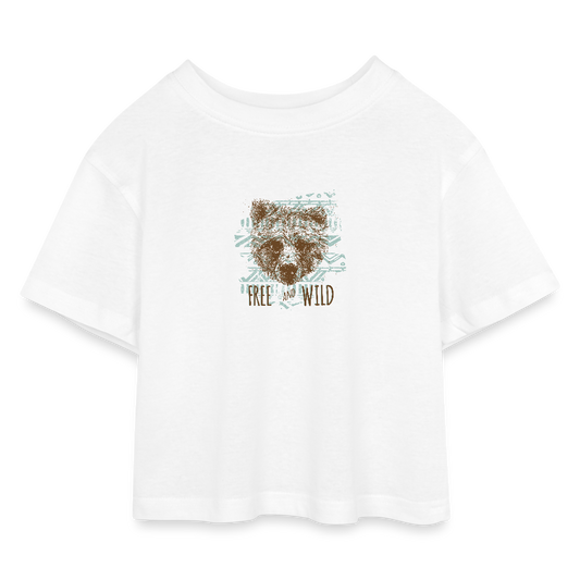 Kinderen cropped jersey T-shirt - wit