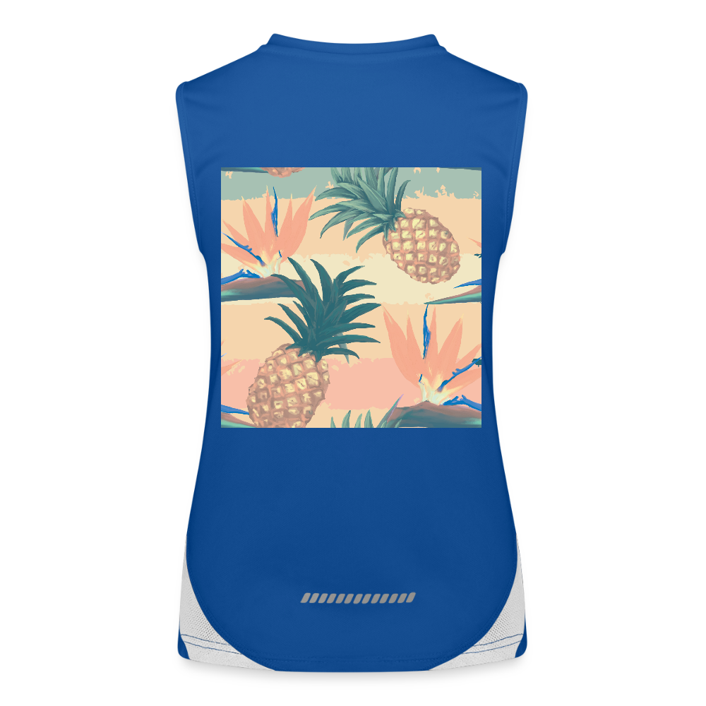 Functionele contrasterende tanktop voor vrouwen - royal/wit