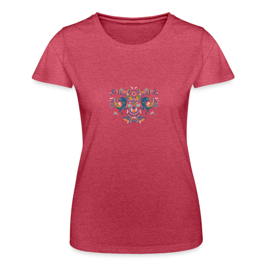 Vrouwen T-shirt van Fruit of the Loom - rood gemêleerd