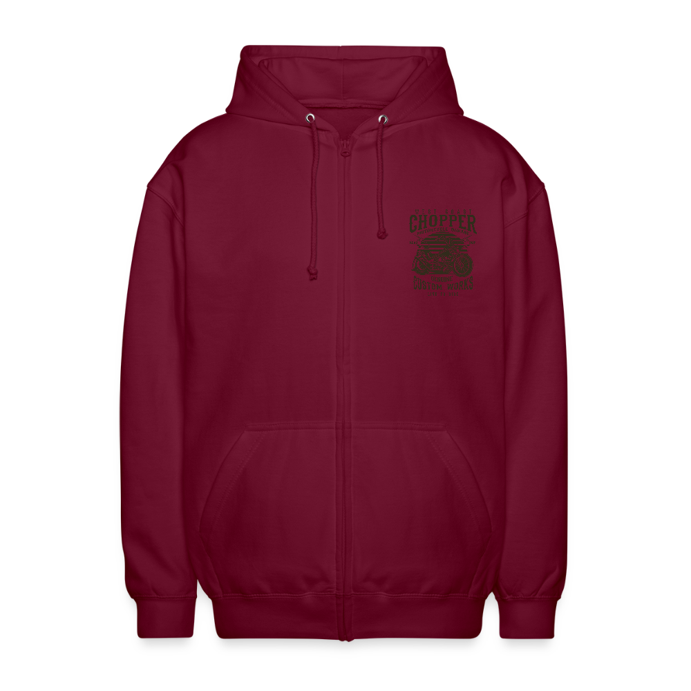 Uniseks zip hoodie - bordeaux