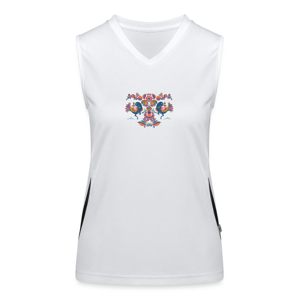 Functionele contrasterende tanktop voor vrouwen - wit/zwart
