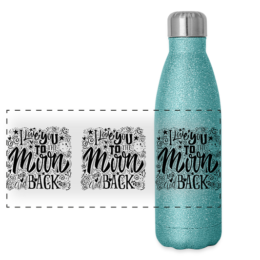 Roestvrijstalen glitter-thermosfles - blue glitter