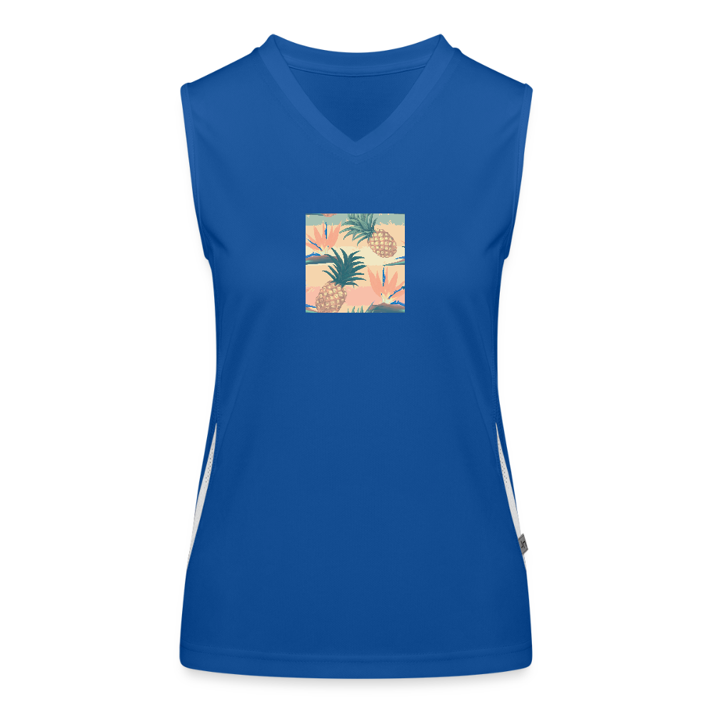 Functionele contrasterende tanktop voor vrouwen - royal/wit