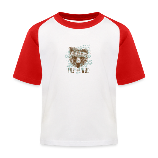 Kinderen baseball T-shirt - wit/rood