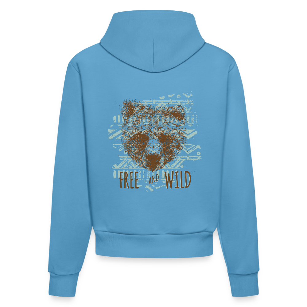 Organic fitted hoodie made in EU -  Sol Blue
