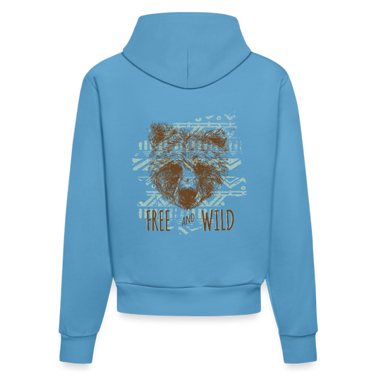 Organic fitted hoodie made in EU -  Sol Blue