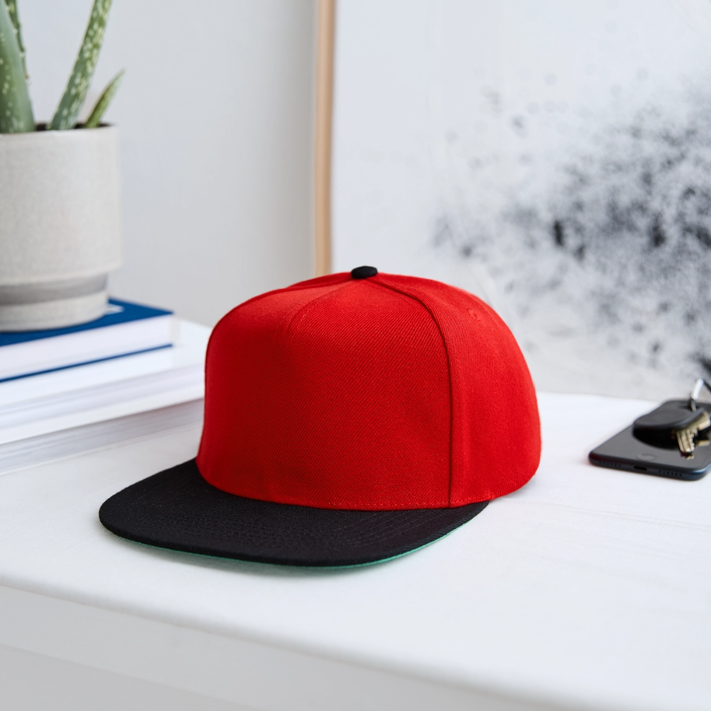 Snapback cap - rood/zwart