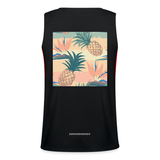 Functionele contrasterende tanktop voor mannen - zwart/rood