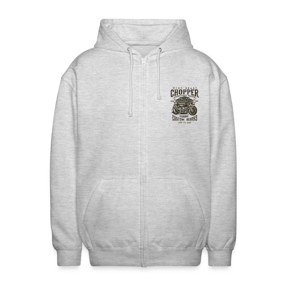 Uniseks zip hoodie - lichtgrijs gemêleerd