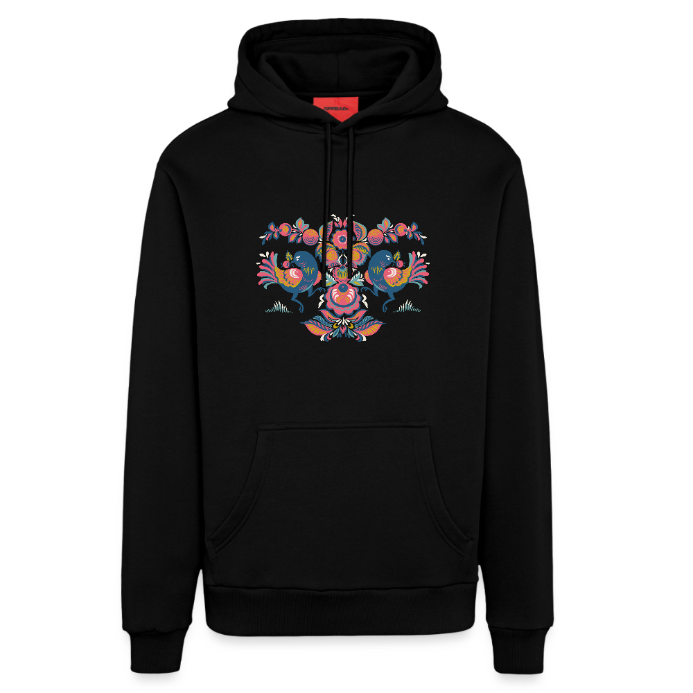 Organic relaxed hoodie made in EU - SOLID BLACK