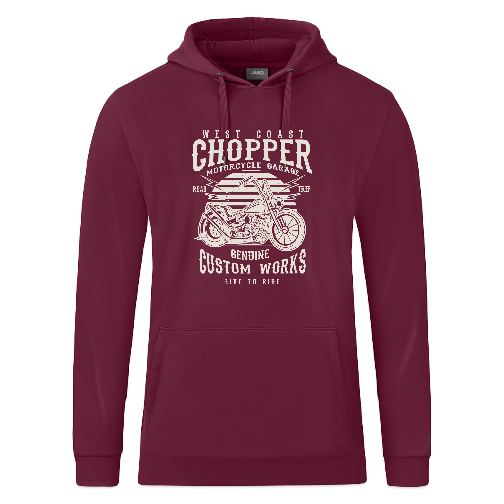 JAKO Hoodie Organic - wijnrood