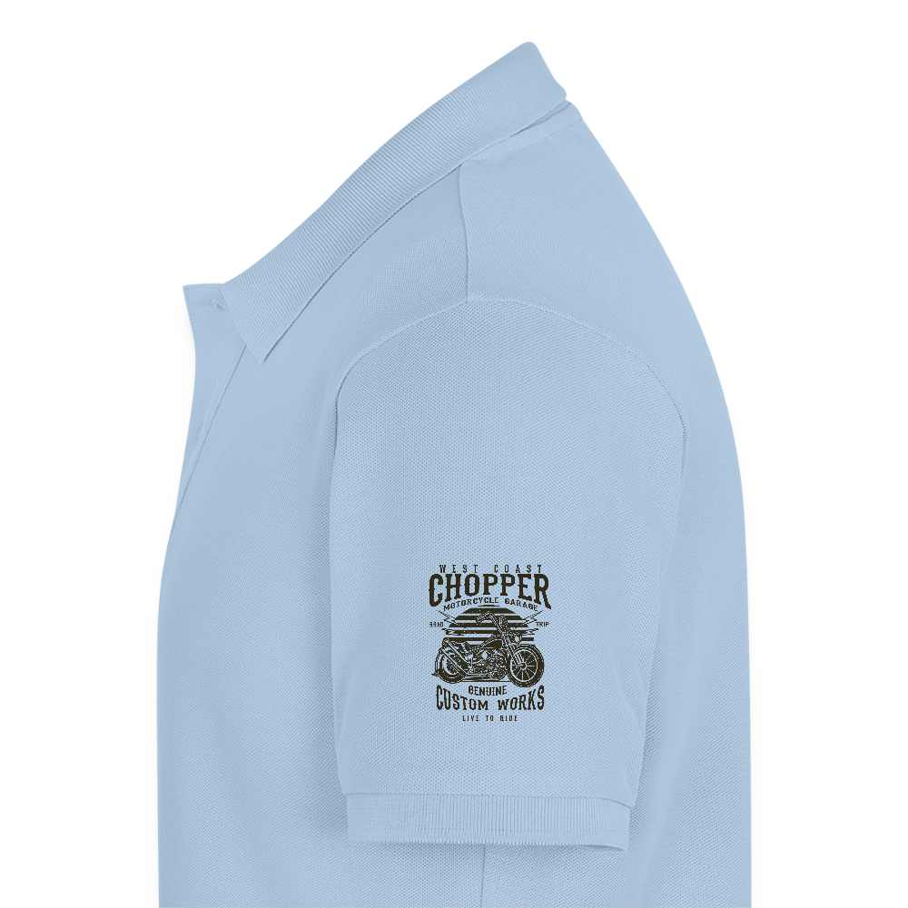 Mannen Premium Bio Poloshirt - lichtblauw