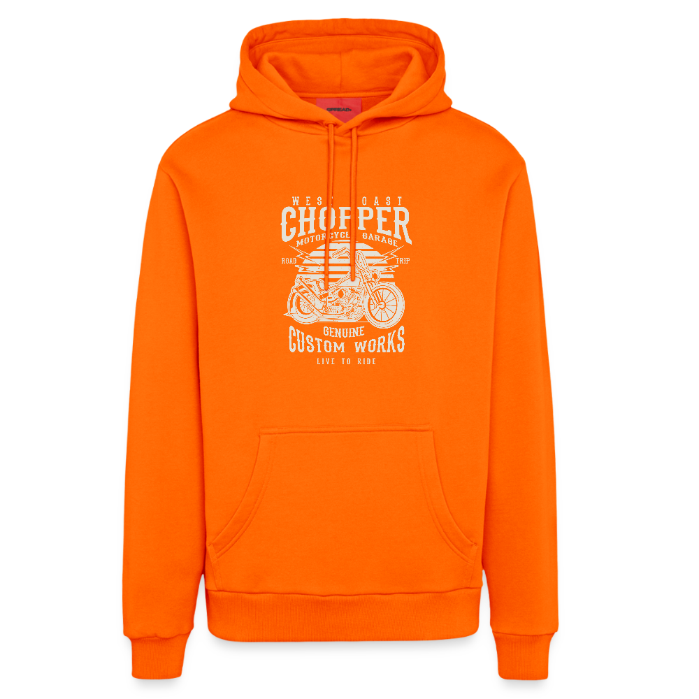 Organic relaxed hoodie made in EU - SUNSET ORANGE