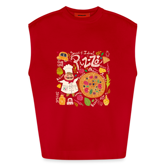 Heavyweight oversized organic tanktop made in EU Unisex - rood