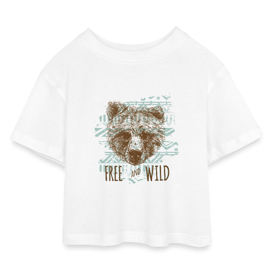 Kinderen cropped jersey T-shirt - wit