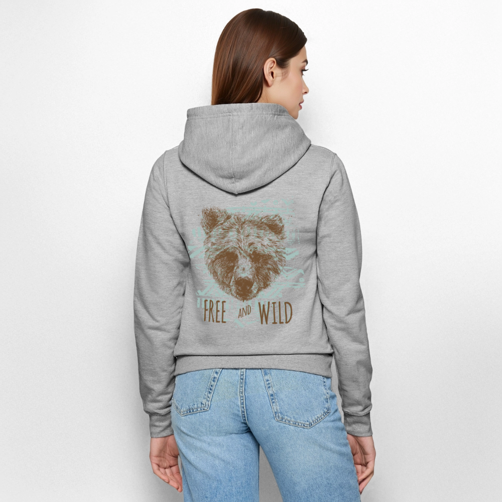 Vrouwen ziphoodie - grijs gemêleerd