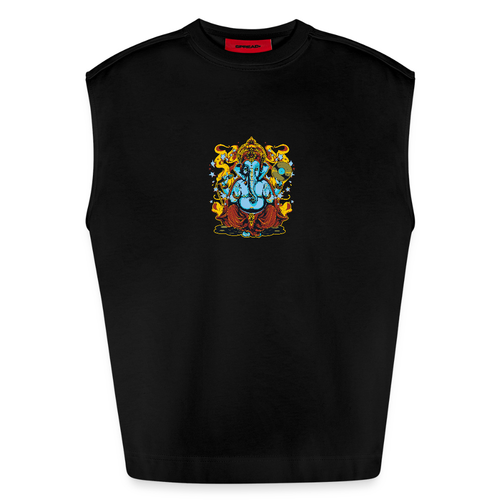 Heavyweight oversized organic tanktop made in EU Unisex - SOLID BLACK