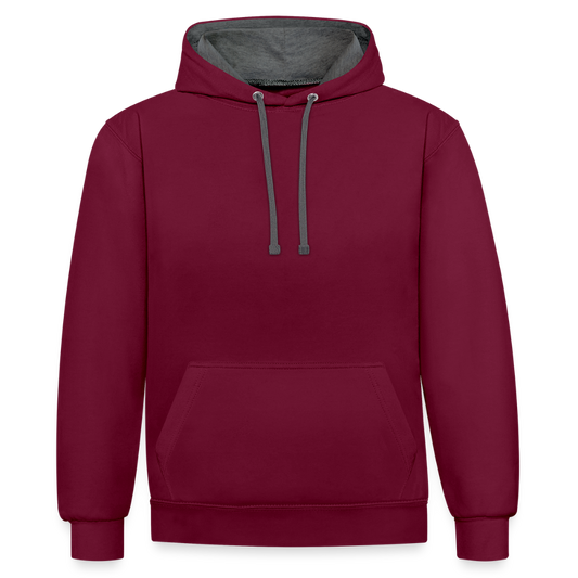 Contrast hoodie - wijnrood/antraciet