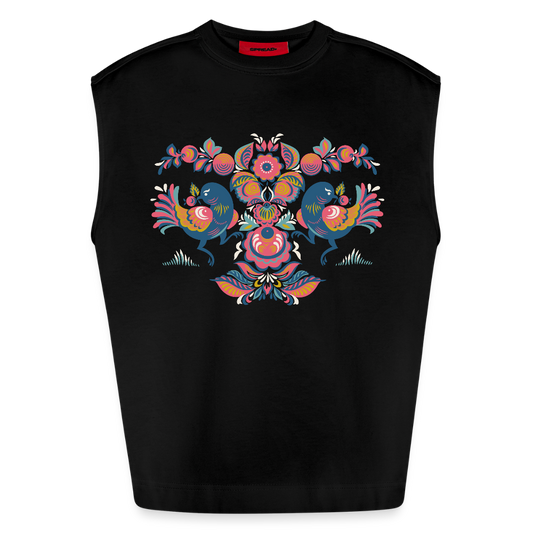 Heavyweight oversized organic tanktop made in EU mannen - SOLID BLACK