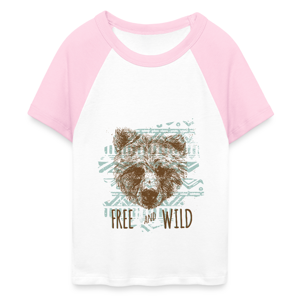 Vrouwen cropped Baby Tee - wit/roze