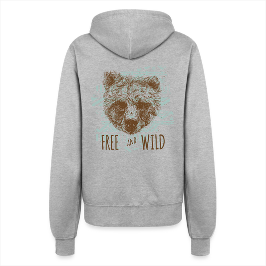Vrouwen ziphoodie - grijs gemêleerd