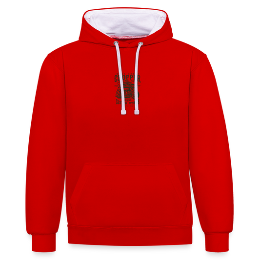Contrast hoodie - rood/wit