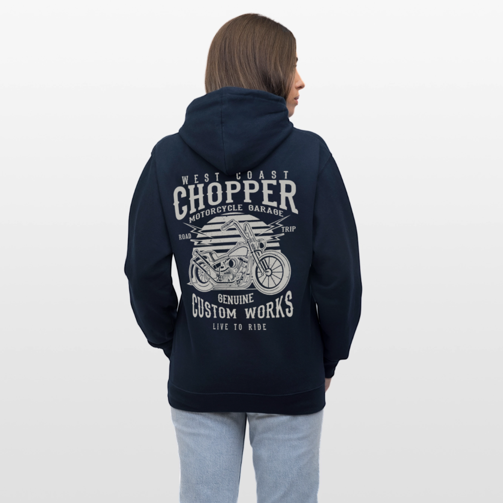 Contrast hoodie - navy/grijs gemêleerd