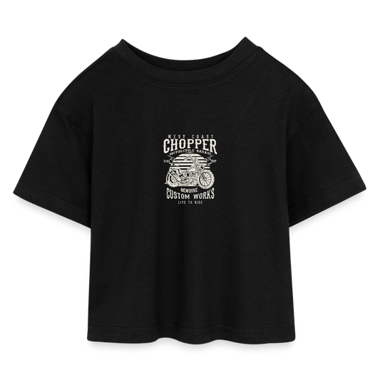 Kinderen cropped jersey T-shirt - zwart