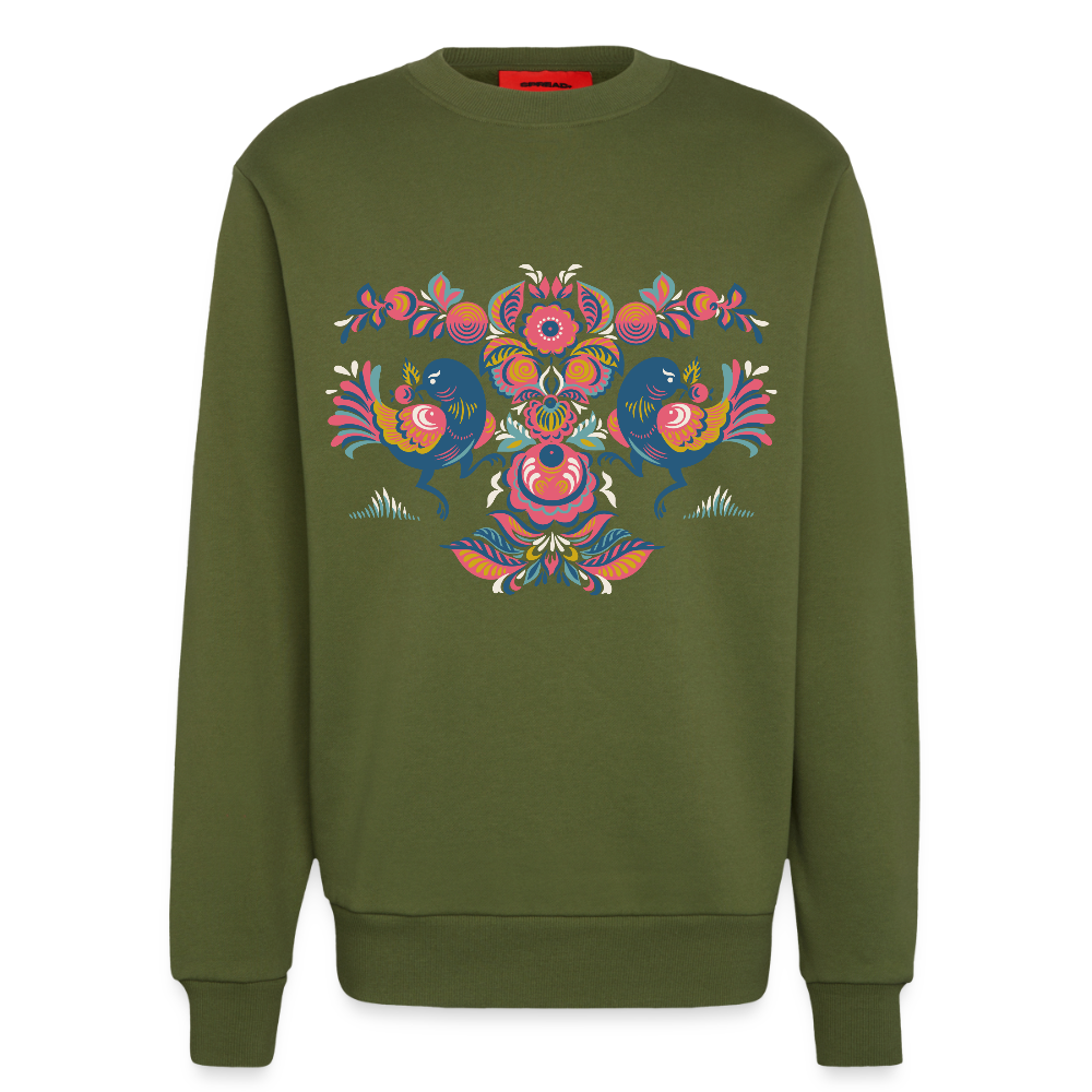 Organic relaxed crewneck made in EU - MOSS GREEN