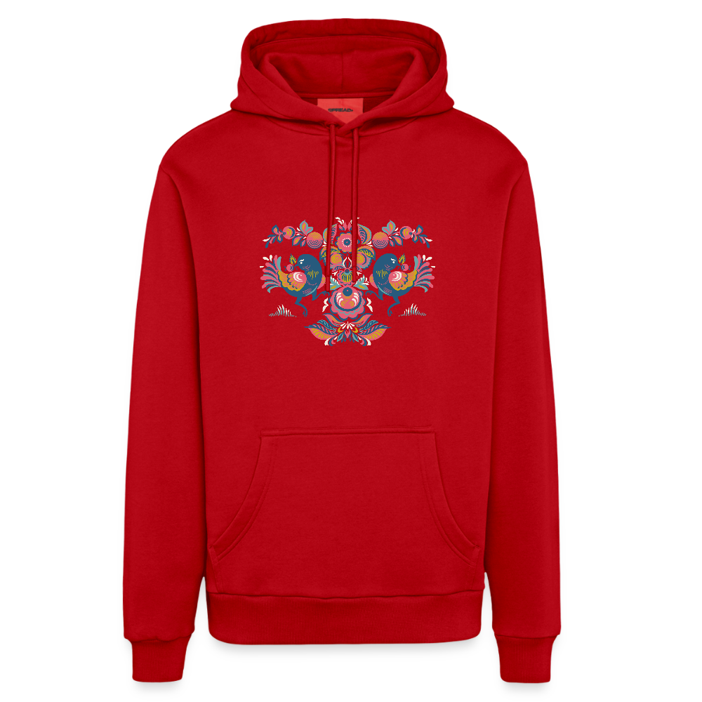 Organic relaxed hoodie made in EU - rood
