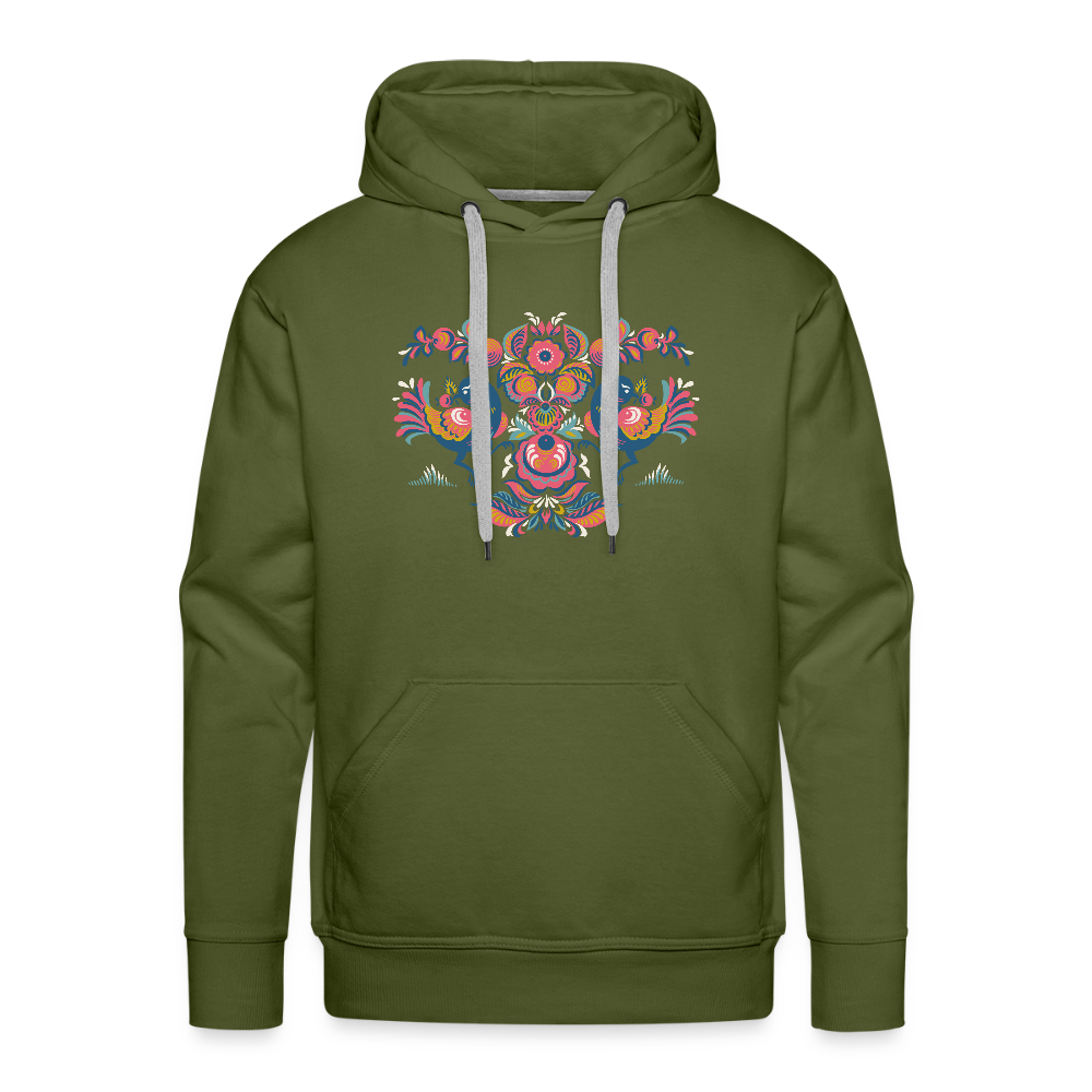 Mannen Premium hoodie - olijfgroen