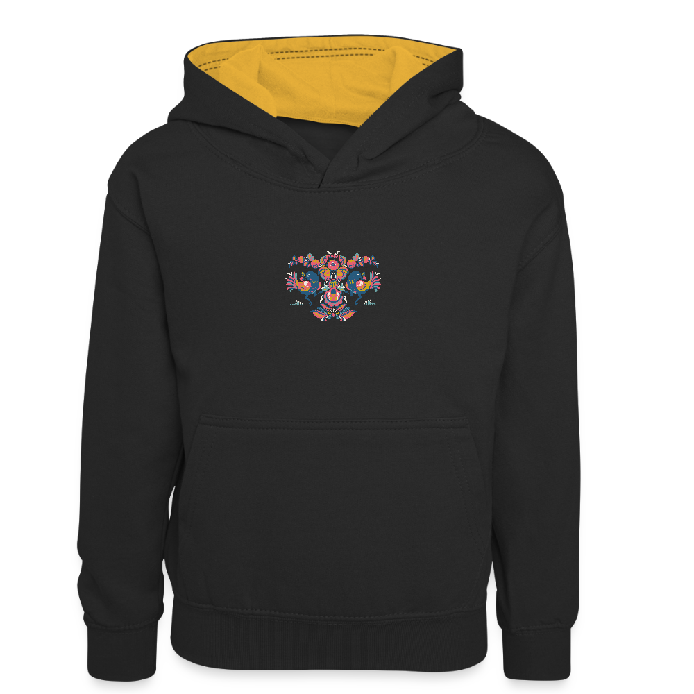 Teenager contrast-hoodie/kinderen contrast-hoodie - zwart/goud