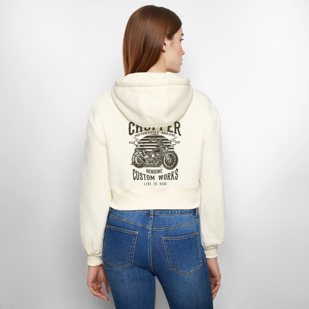 Vrouwen oversized cropped ziphoodie - nature