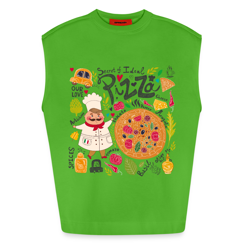 Heavyweight oversized organic tanktop made in EU Mannen - Apple Neon