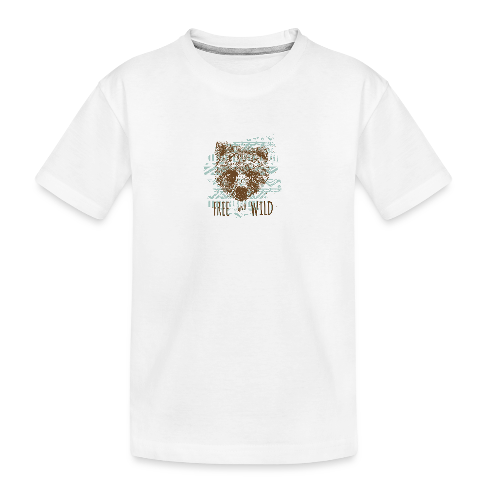 Teenager premium biologisch T-shirt - wit