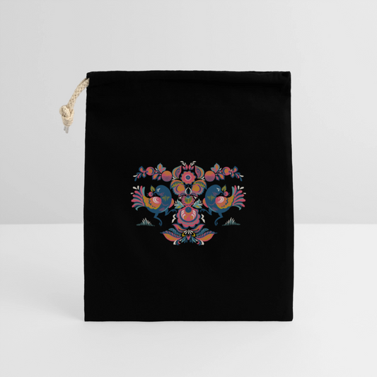 Afsluitbare cadeauzak van katoen (25x30cm) - zwart