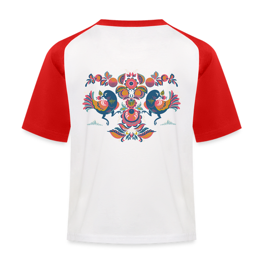 Kinderen baseball T-shirt - wit/rood