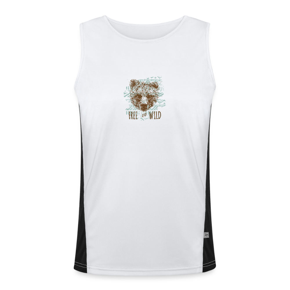Functionele contrasterende tanktop voor mannen - wit/zwart