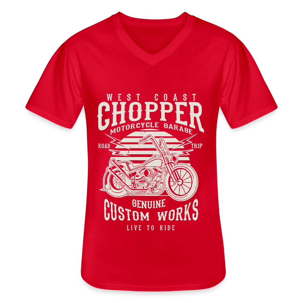 Klassiek mannen T-shirt met V-hals - rood
