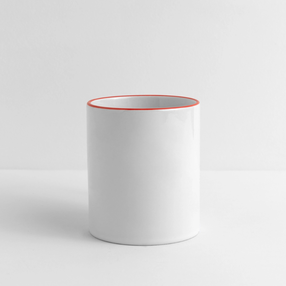 Mok tweekleurig - wit/rood