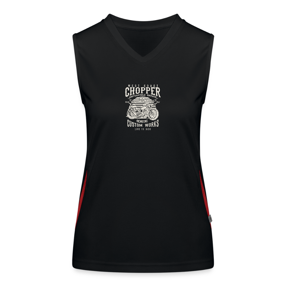 Functionele contrasterende tanktop voor vrouwen - zwart/rood