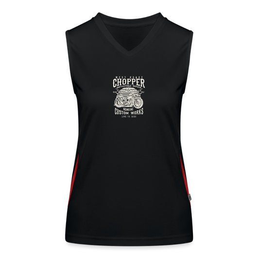Functionele contrasterende tanktop voor vrouwen - zwart/rood