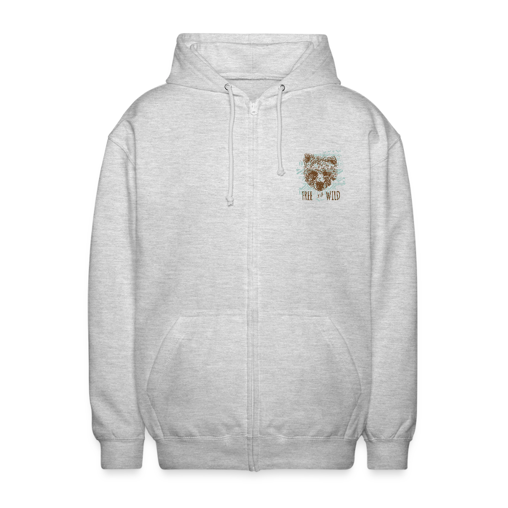 Uniseks zip hoodie - lichtgrijs gemêleerd